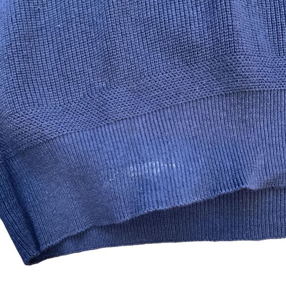 Eddie Bauer Navy Knit Button Henley Sweater Size Med Preppy Dark Academia Retro - Picture 5 of 11